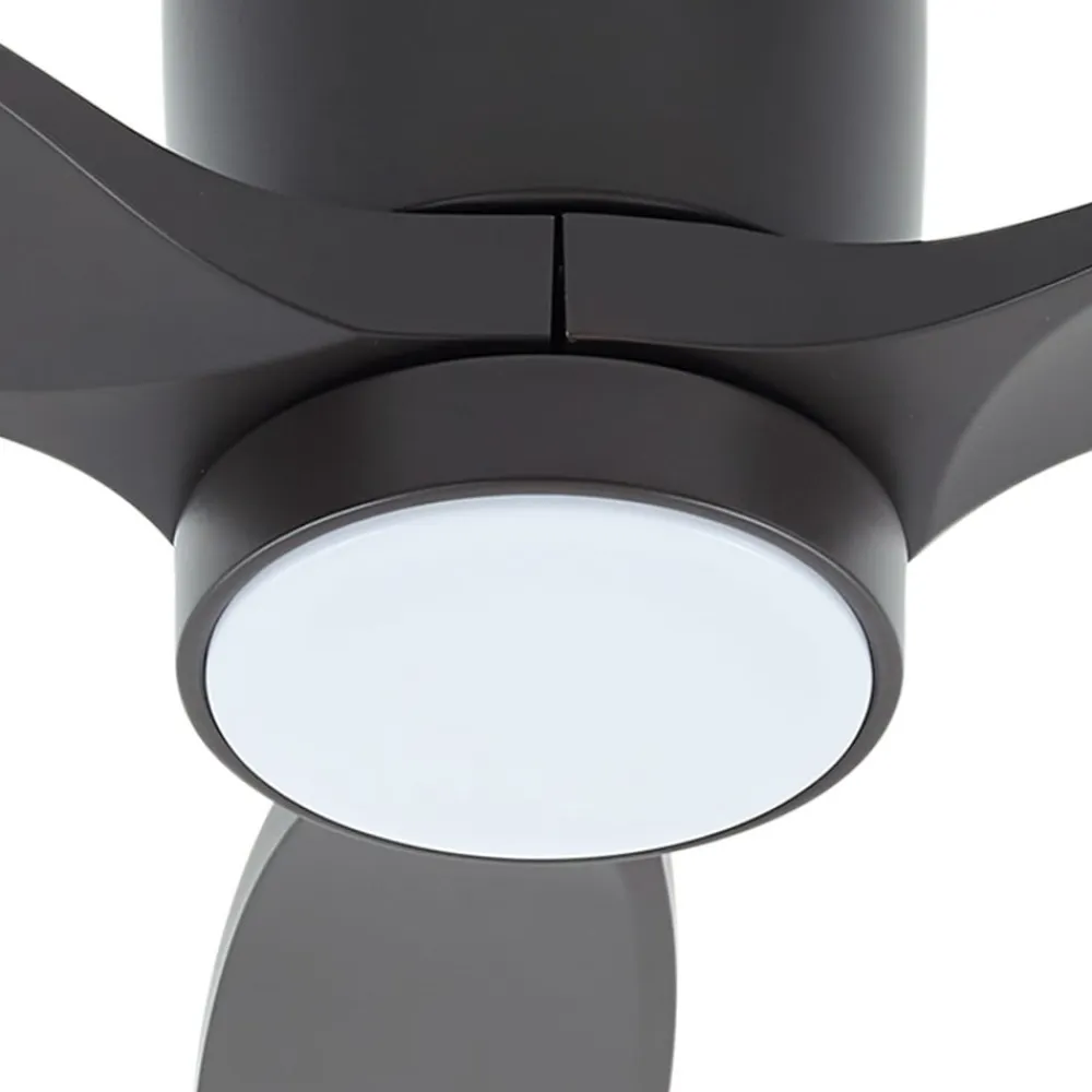 Lucande LED-loftventilator Sorin, sort, DC, støjsvag, IP44