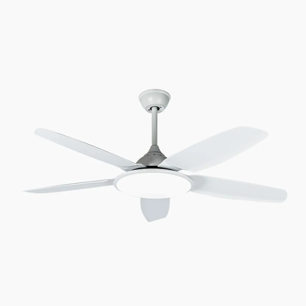 Lucande LED-loftventilator Divian, hvid, DC, støjsvag, CCT