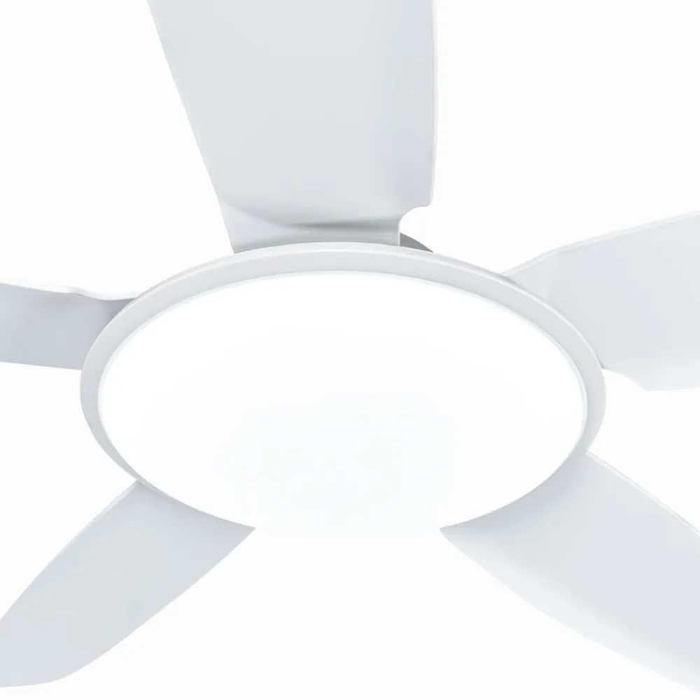 Lucande LED-loftventilator Divian, hvid, DC, støjsvag, CCT