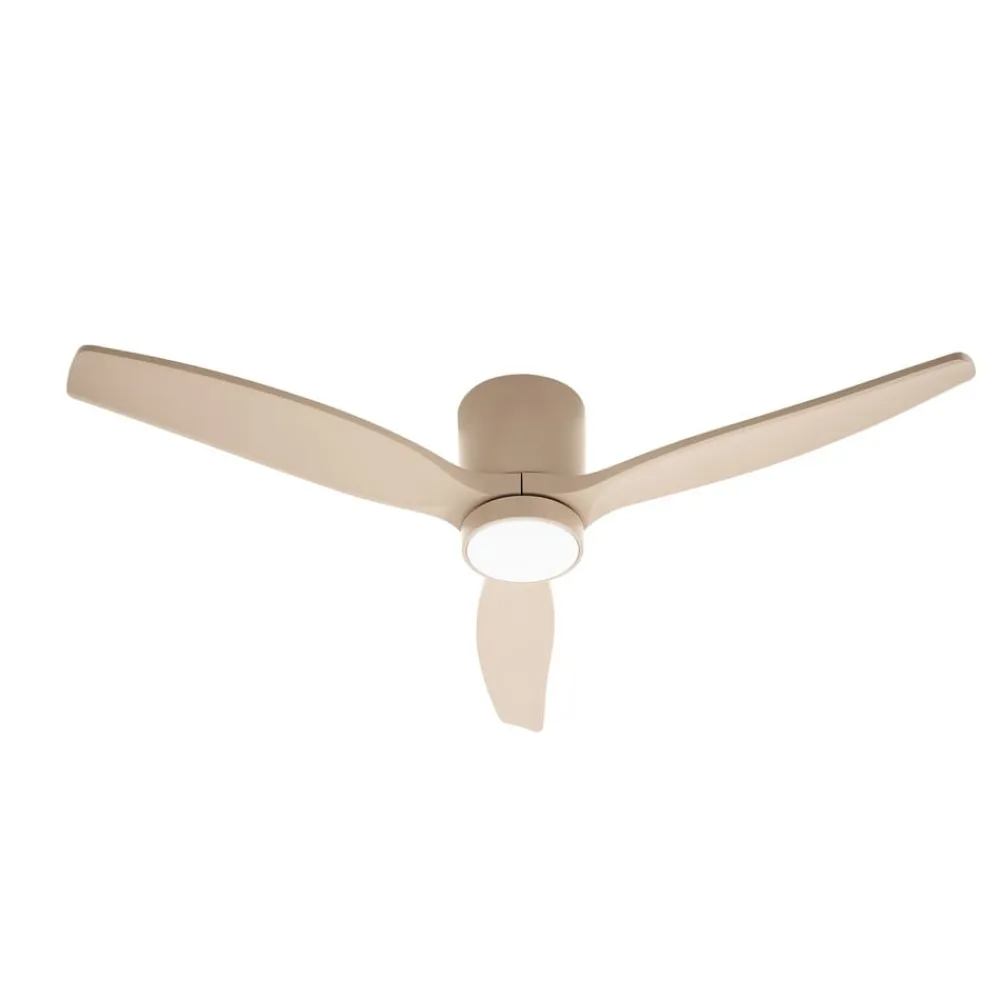 Lucande LED-loftventilator Sorin, beige, DC, støjsvag, IP44