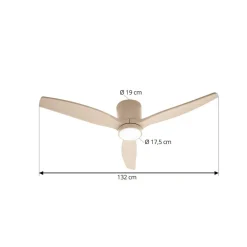 Lucande LED-loftventilator Sorin, beige, DC, støjsvag, IP44