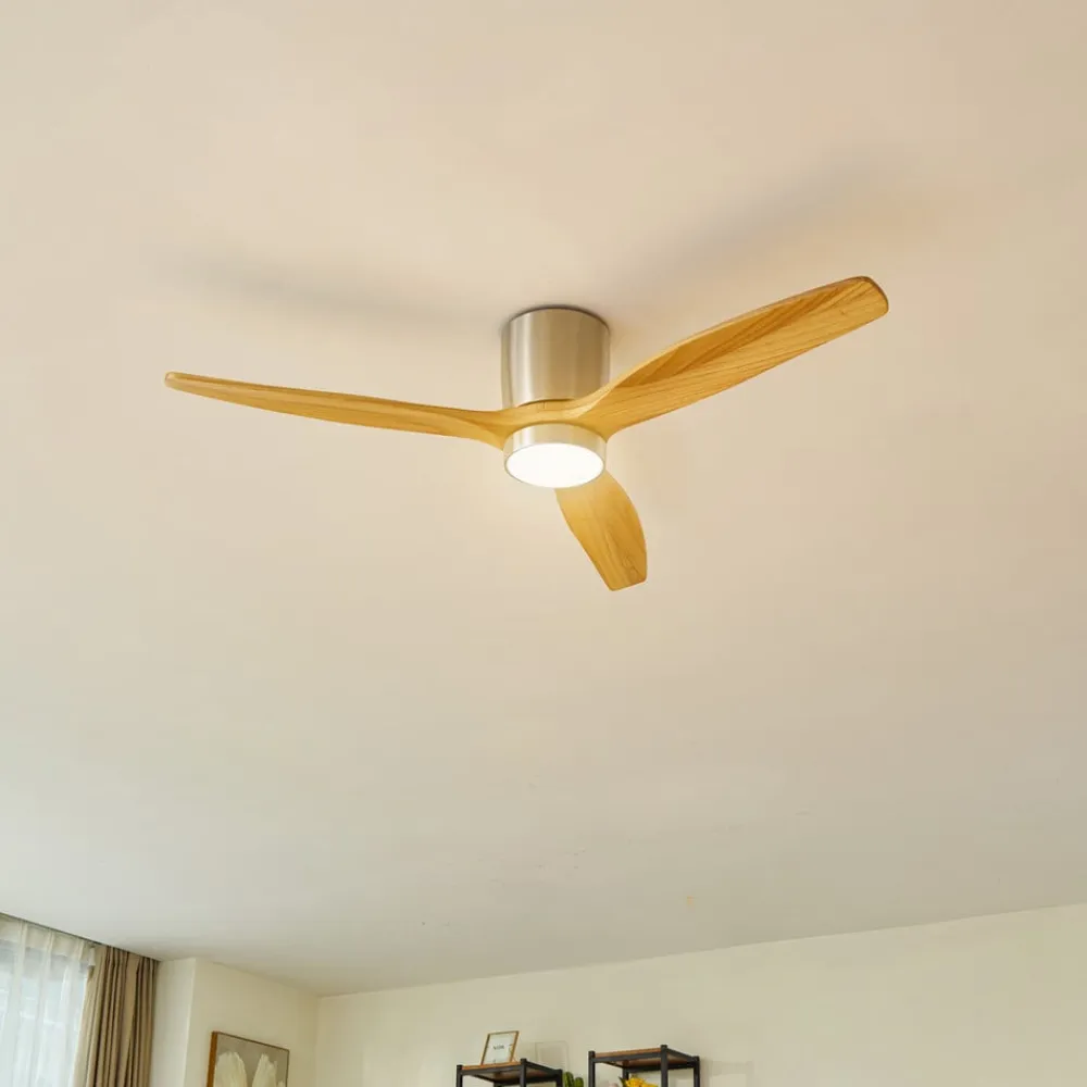 LED-loftventilator Faipari, nikkel, DC, lydsvag, 132 cm^Lucande Online