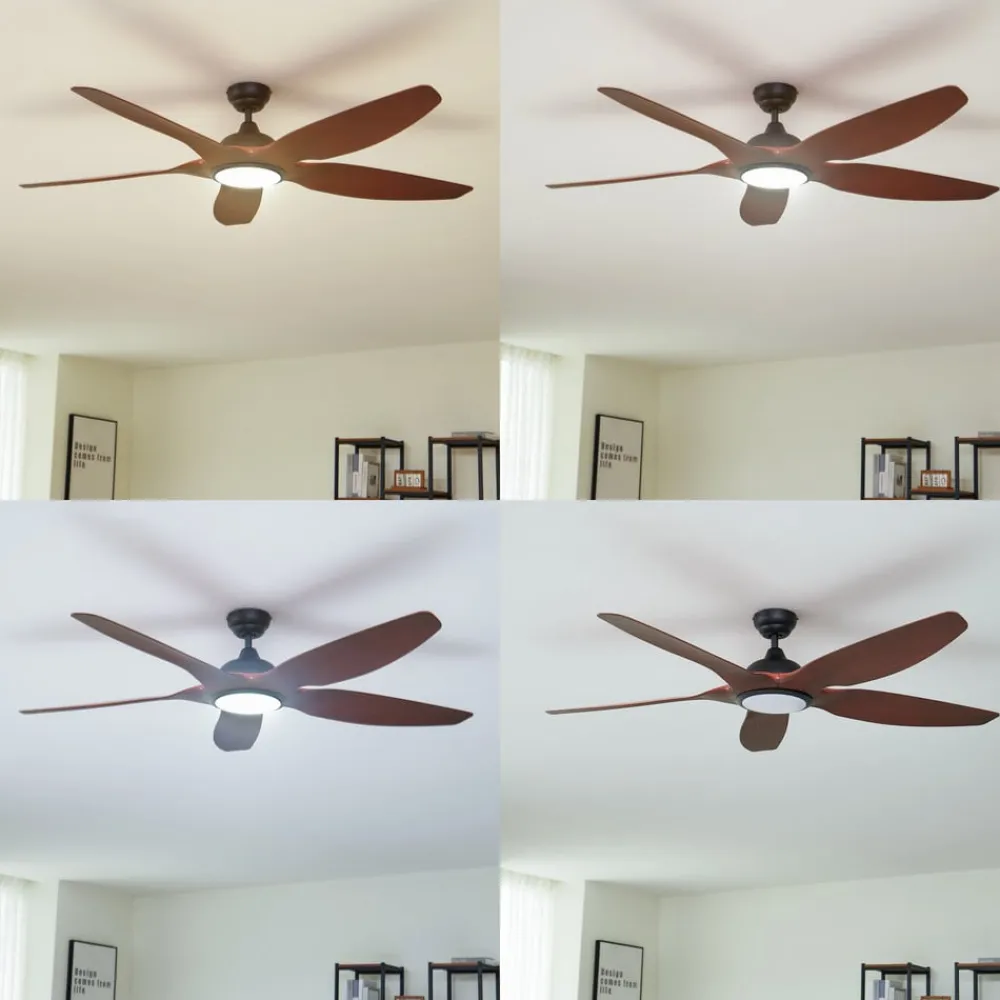 Lucande LED-loftventilator Omendo, sort, DC, støjsvag, CCT