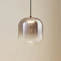 Lucande Pendellamper>LED-pendel Avelina, Ø 14cm , 1-lys. sort