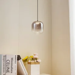 Lucande Pendellamper>LED-pendel Avelina, Ø 14cm , 1-lys. sort