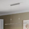 Lucande Arbejdsrum/Kontor|Pendellamper>LED-pendellampe Arnik, 140 cm, nikkelfarvet, dæmpbar