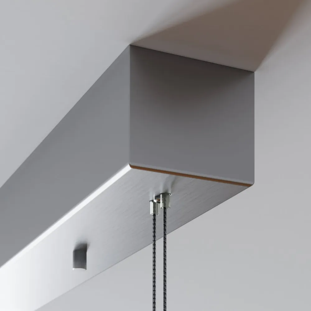 Lucande LED-pendellampe Arnik, 180 cm, nikkelfarvet, dæmpbar