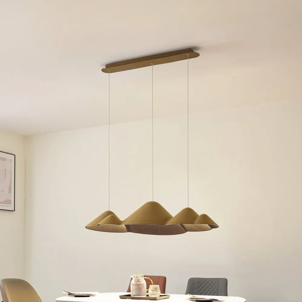 LED-pendellampe Beutlin, grøn, filt, dæmpbar^Lucande Hot