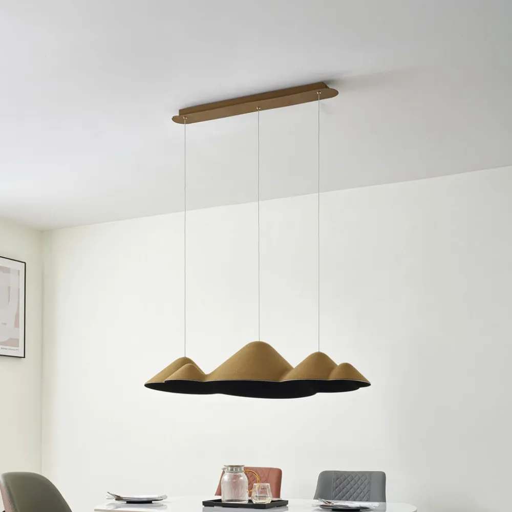 LED-pendellampe Beutlin, grøn, filt, dæmpbar^Lucande Hot