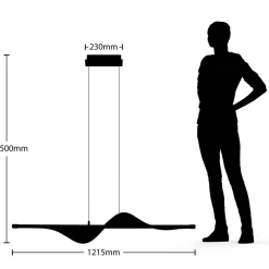 LED-pendellampe Edano, 122 cm, hvid, tekstil, dæmpbar^Lucande Best