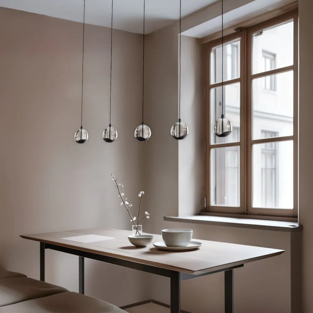 LED-pendellampe Hayley, sort, 5 lyskilder, aflang^Lucande Online