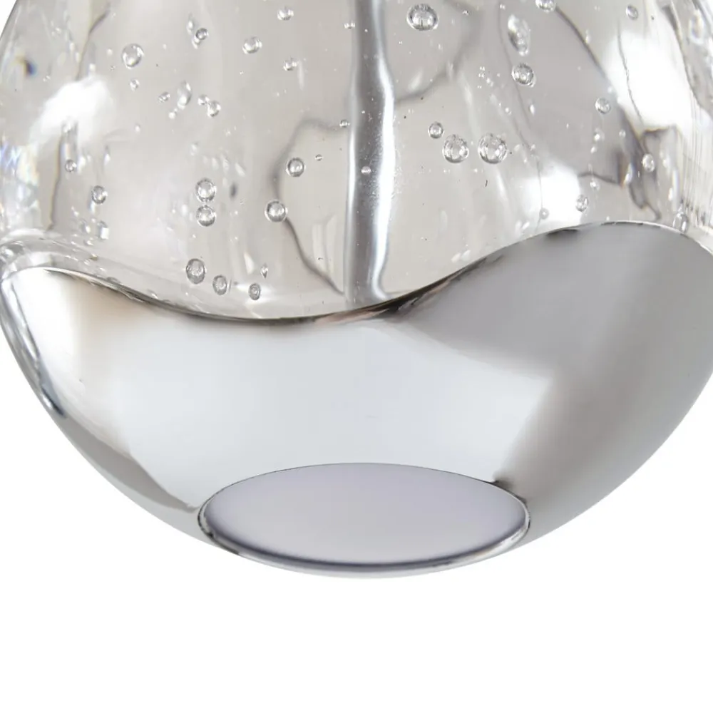 Lucande LED-pendellampe Hayley, 96 cm, 5 lyskilder, krom, glas