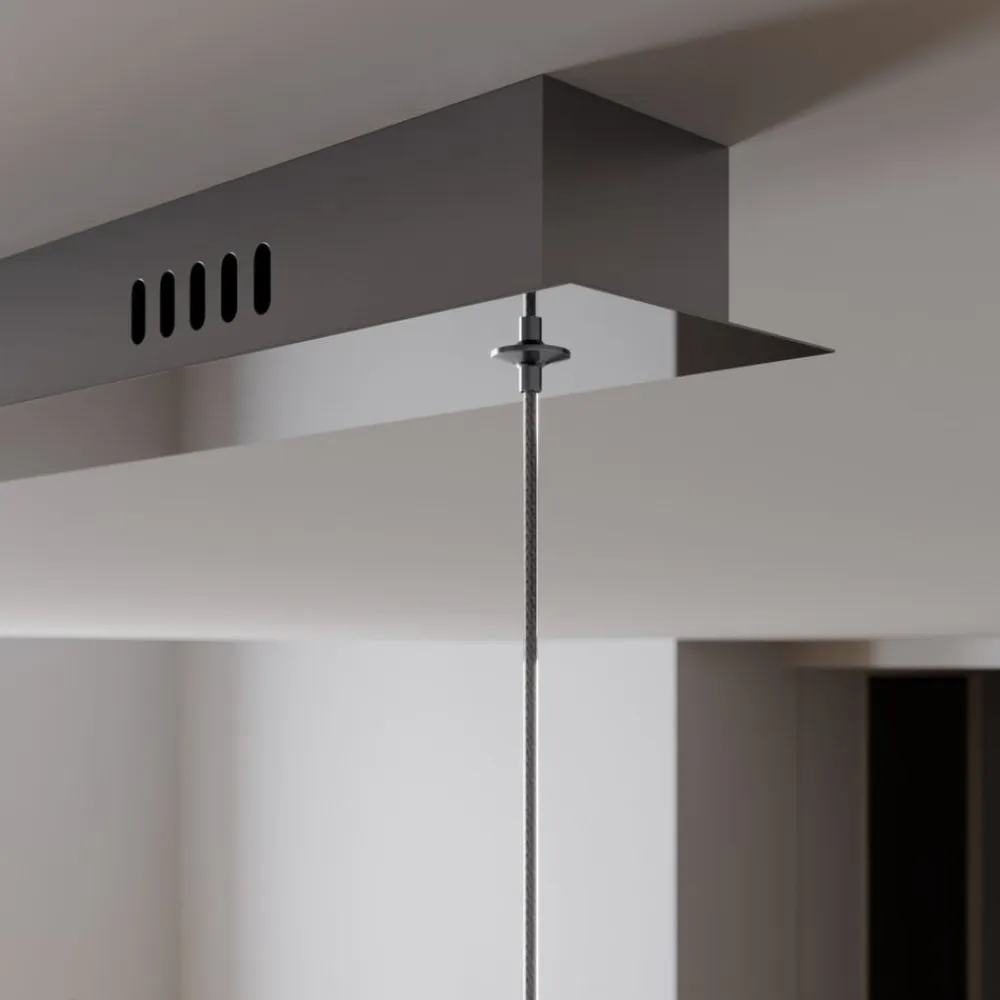 Lucande LED-pendellampe Hayley, 96 cm, 5 lyskilder, krom, glas