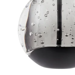 LED-pendellampe Hayley, sort, 1 lyskilde, glas^Lucande Clearance