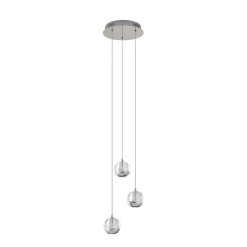 LED-pendellampe Hayley, Ø 25 cm, 3 lyskilder, krom, glas^Lucande New