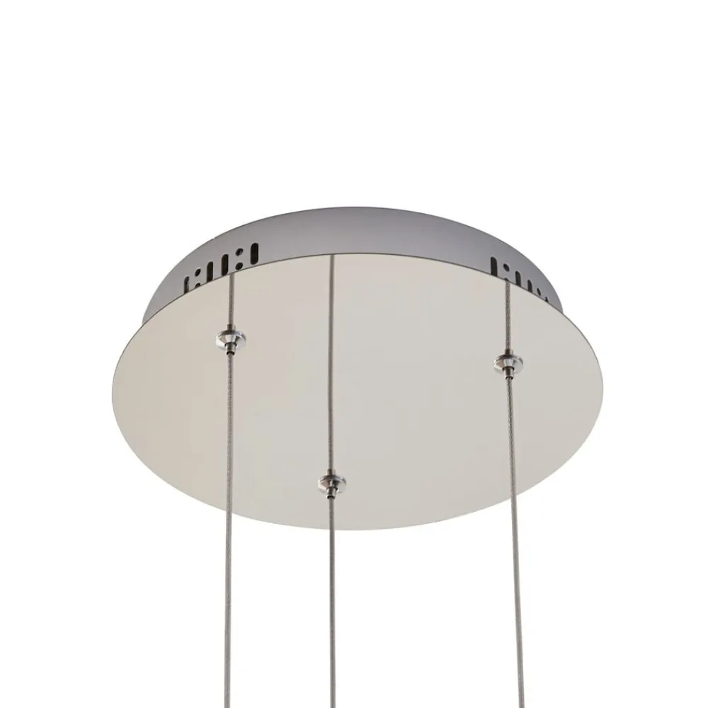 LED-pendellampe Hayley, Ø 25 cm, 3 lyskilder, krom, glas^Lucande New