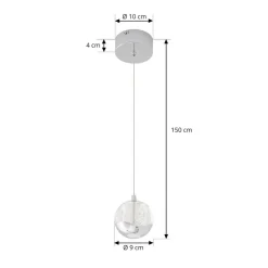 LED-pendellampe Hayley, Ø 9 cm, kromfarvet, glas^Lucande Sale