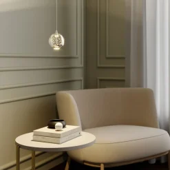 LED-pendellampe Hayley, Ø 9 cm, kromfarvet, glas^Lucande Sale