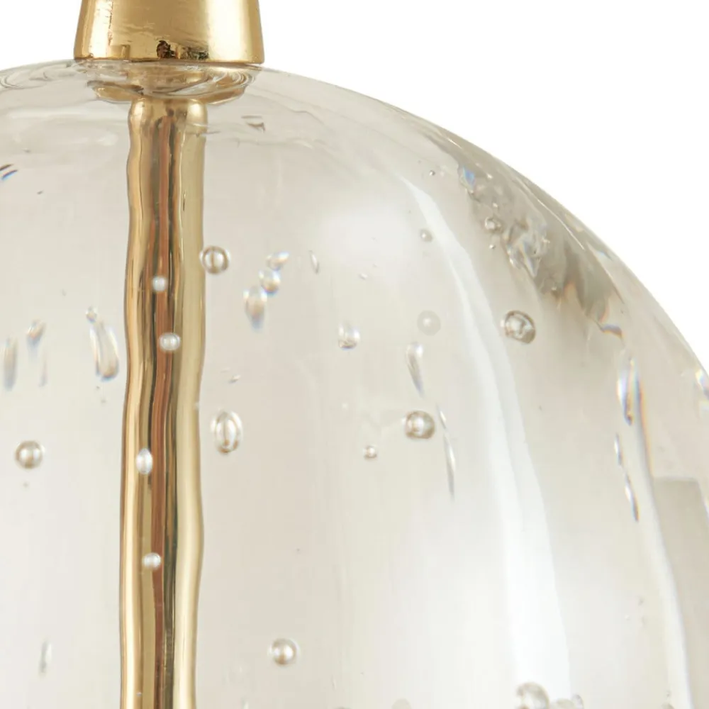 Lucande Pendellamper|Pendellamper>LED-pendellampe Hayley, 96 cm, 5 lyskilder, guld, glas