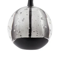 Lucande LED-pendellampe Hayley, sort, 3 lyskilder, glas