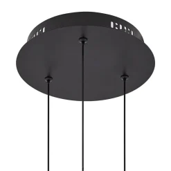 Lucande LED-pendellampe Hayley, sort, 3 lyskilder, glas