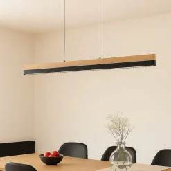 Lucande Pendellamper|Pendellamper>LED-pendellampe Holven, træ, CCT, længde 113 cm