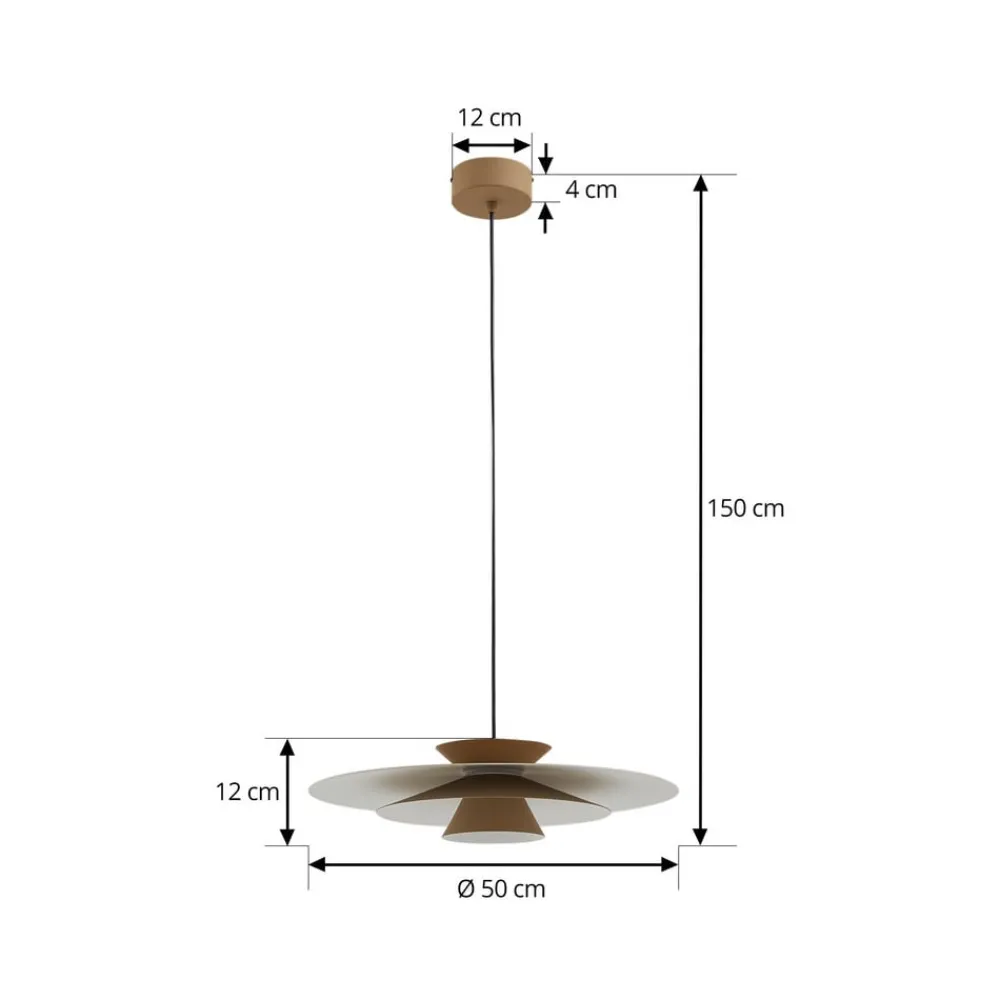 LED-pendellampe Livie, beige, aluminium, Ø 50 cm^Lucande Hot