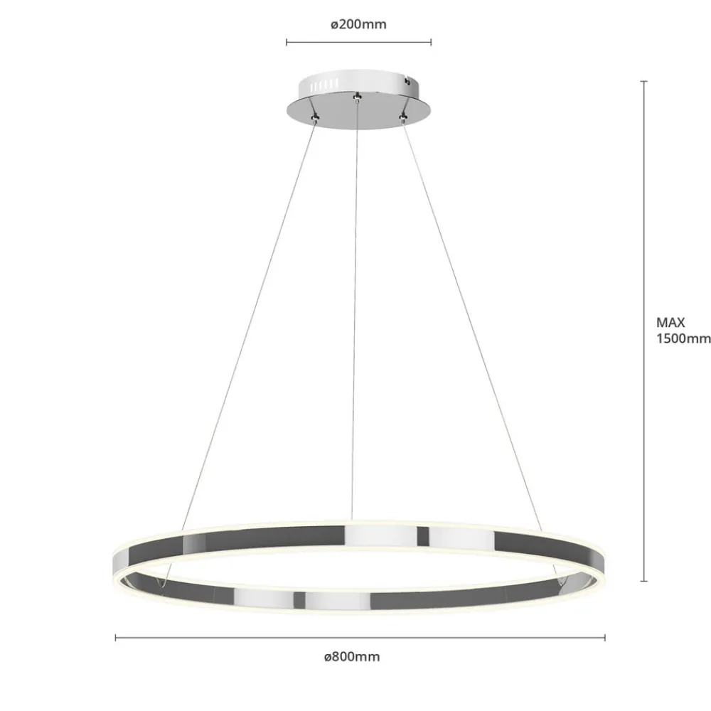 LED-pendellampe Lyani, 80 cm, krom, dæmpbar^Lucande Online