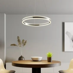 LED-pendellampe Lyani, Ø 60 cm, krom, dæmpbar^Lucande Sale