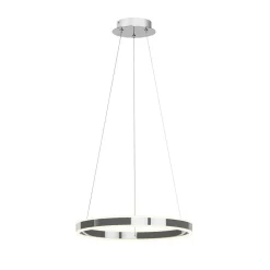 LED-pendellampe Lyani, Ø 50 cm, krom, dæmpbar^Lucande New