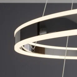 Lucande LED-pendellampe Lyani, 60 cm, 2 lyskilder, krom, dæmpbar