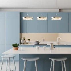 Lucande Pendellamper>LED-pendellampe Lyani, 115 cm, 3 lyskilder, krom, dæmpbar