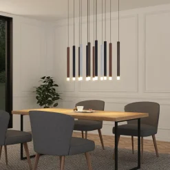 Lucande LED-pendellampe Stoika, 80 cm, 16-lys, kantet