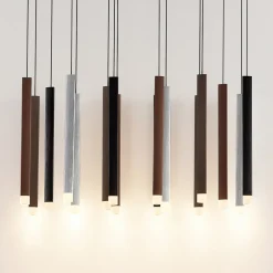 Lucande LED-pendellampe Stoika, 80 cm, 16-lys, kantet