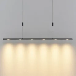 Lucande LED-pendellampe Stakato, 120 cm, 6 lyskilder, dæmpbar