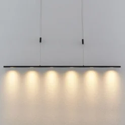 Lucande LED-pendellampe Stakato, 140 cm, 6 lyskilder, dæmpbar