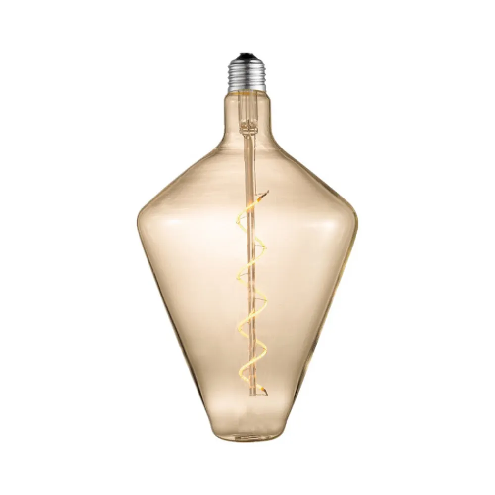 Lucande LED-pære, E27, Ø15 cm, 4 W, 2700 K, ravfarvet