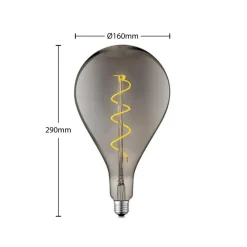 Lucande LED-pære E27 A160 4W 1.800K dæmpbar røgfarvet