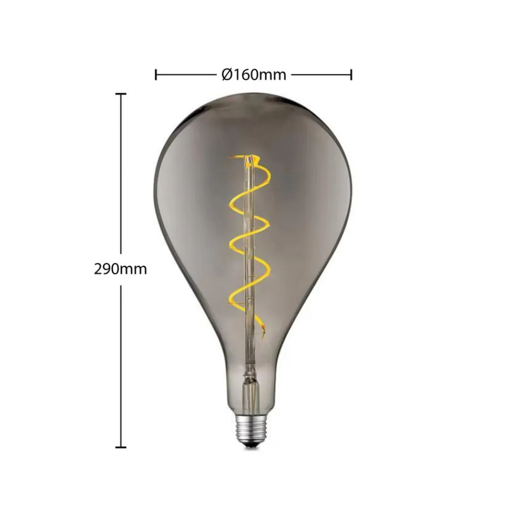 Lucande LED-pære E27 A160 4W 1.800K dæmpbar røgfarvet