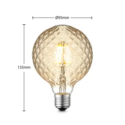 LED-pære E27 G95 4 W 2.700 K dæmp, ravgul^Lucande