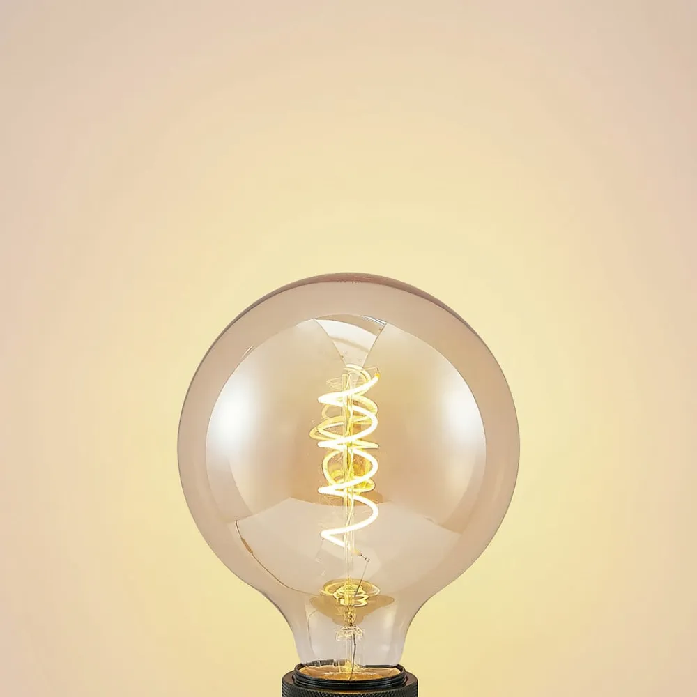 Lucande LED-pære E27 G125 4W 2.700K dæmpbar ravfarvet