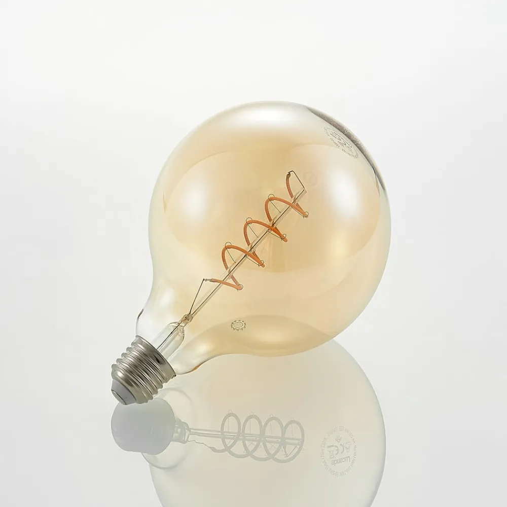 Lucande LED-pære E27 G125 4W 2.700K dæmpbar ravfarvet