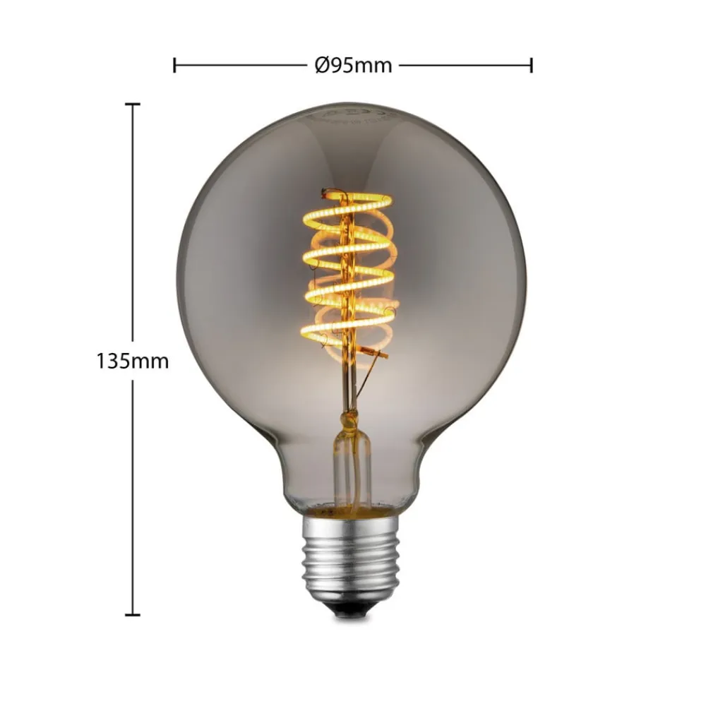 Lucande LED-pære E27 G95 4W smoke 1.800K dæmpbar