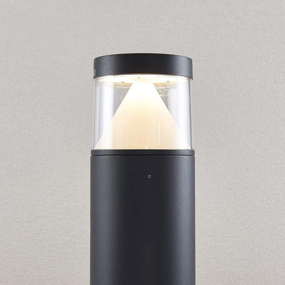 Lucande LED-pullert Darja, antracit, metal, 100 cm, IP54