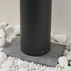 Lucande LED-pullert Darja, antracit, metal, 100 cm, IP54