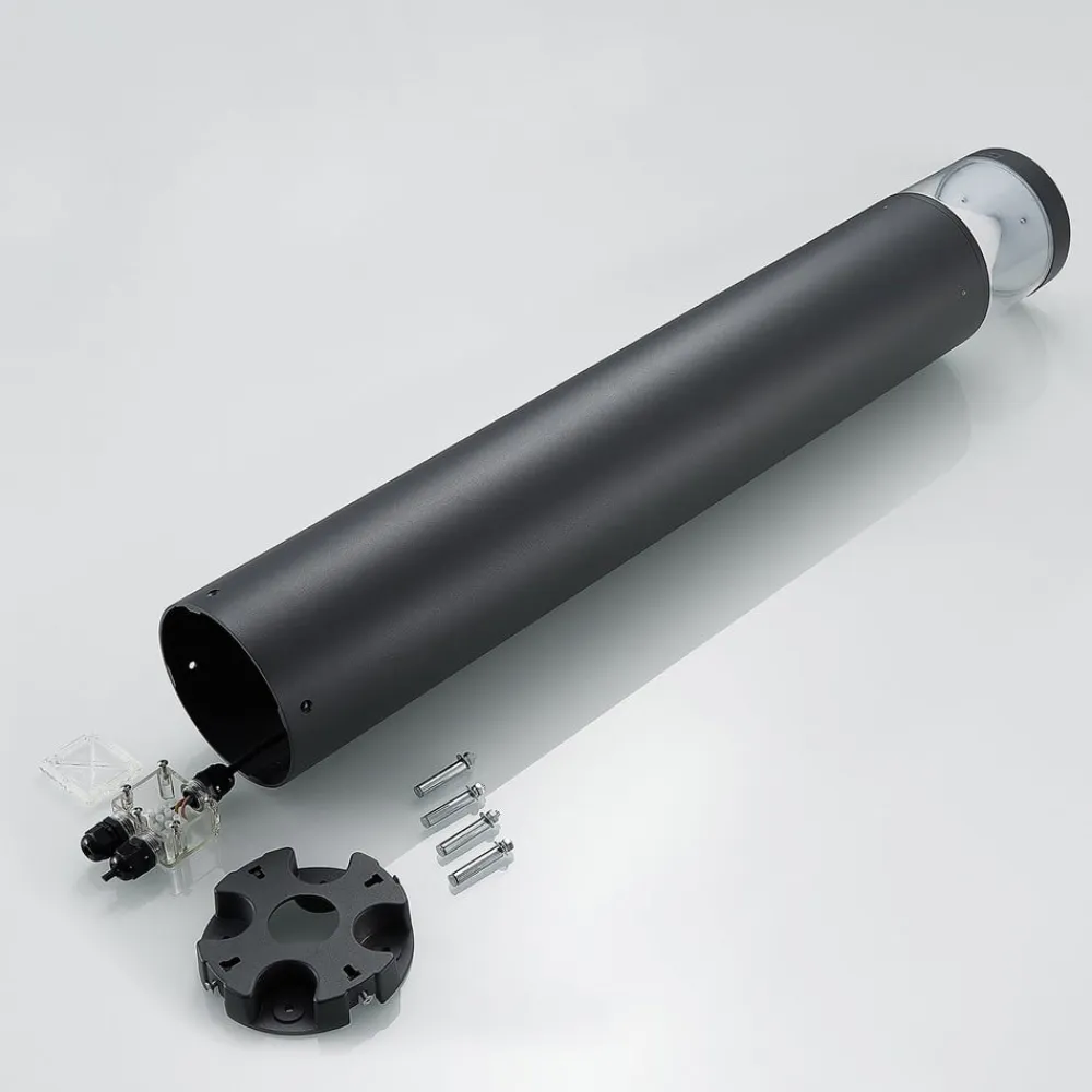 Lucande LED-pullert Darja, antracit, metal, 100 cm, IP54