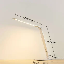 LED-skrivebordslampe Nicano, grå, metal, dæmpbar.^Lucande