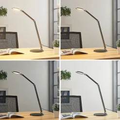 LED-skrivebordslampe Mion, 41 cm, rund, dæmpbar^Lucande New