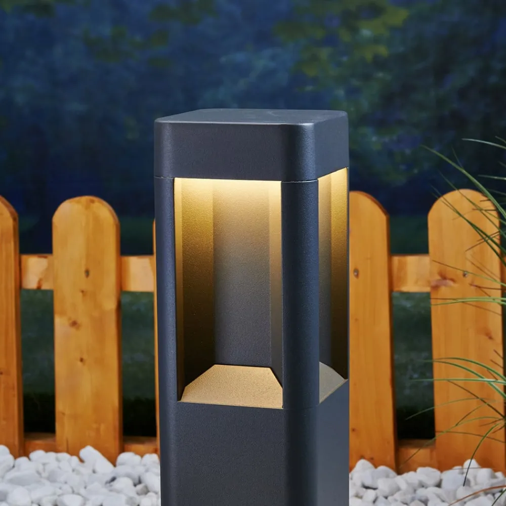 Lucande LED-sokkellampe Annika, antracit, metal, 50 cm