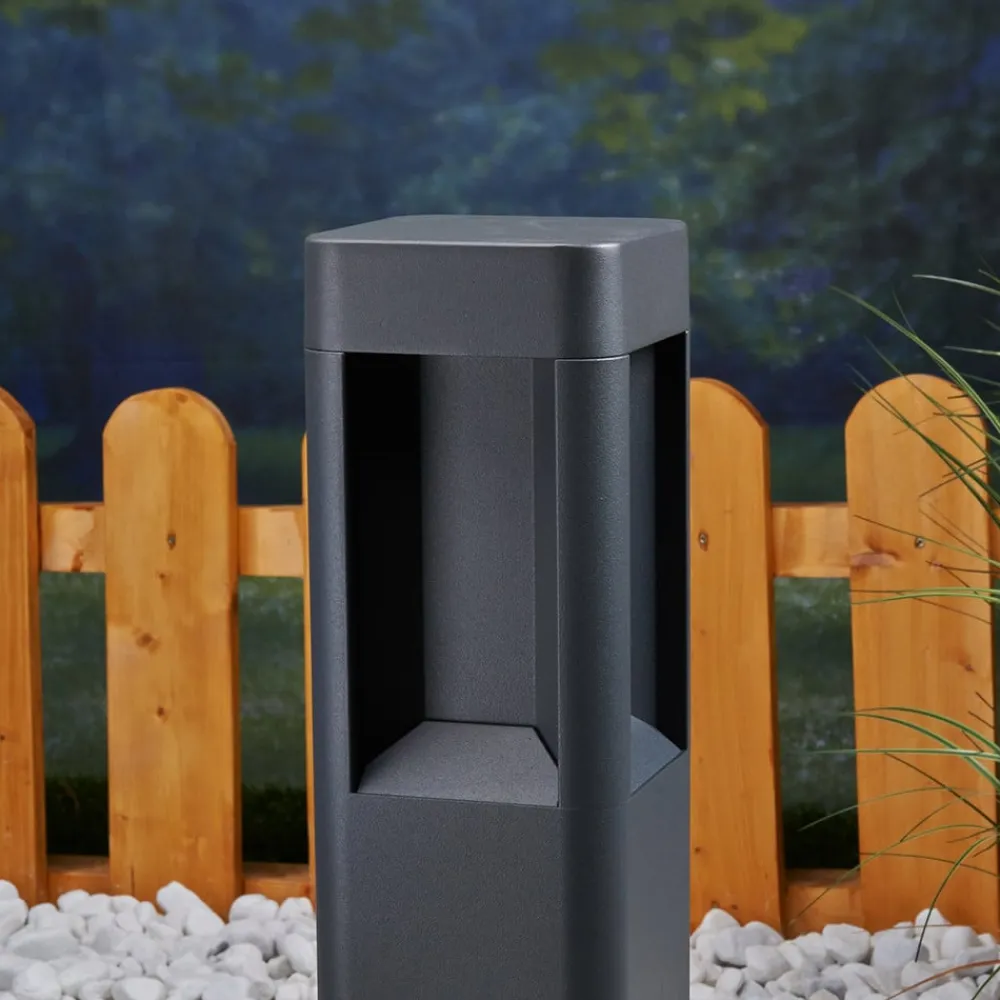 Lucande LED-sokkellampe Annika, antracit, metal, 50 cm